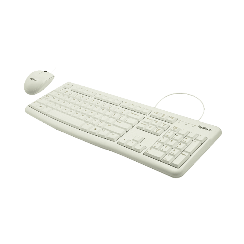 罗技 MK120有线键鼠套装 白色