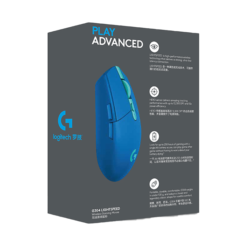 罗技 G304 LIGHTSPEED无线游戏鼠标 蓝色