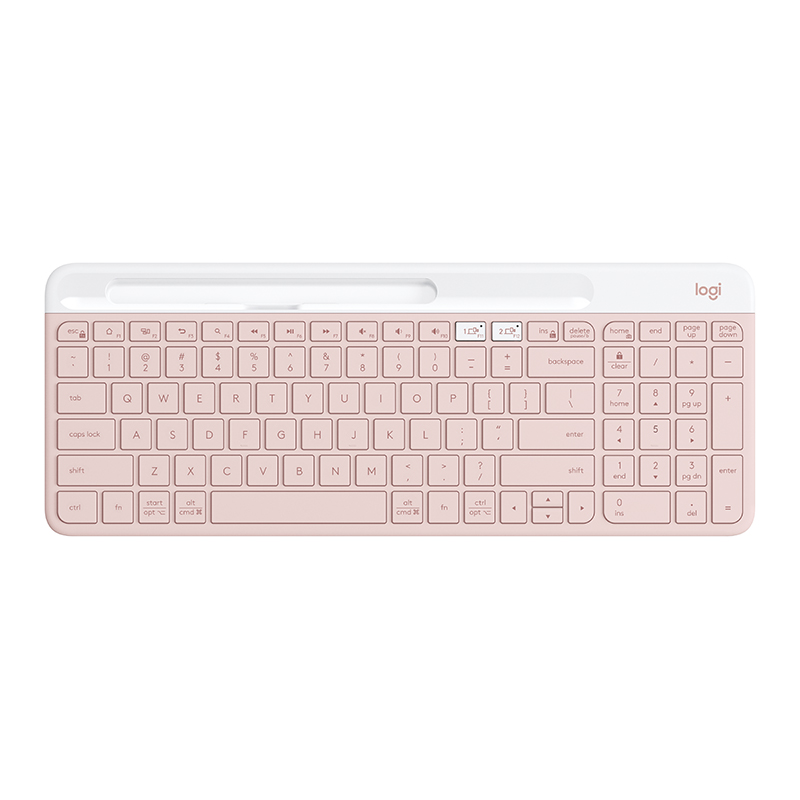罗技K580轻薄多设备无线键盘 玫瑰粉