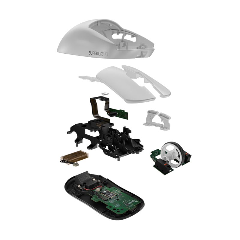 罗技 Logitech G PRO X SUPERLIGHT 2 无线游戏鼠标（白色）鼠标+玻璃鼠标垫