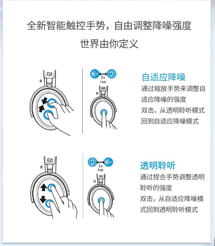 Sennheiser/森海塞尔 MOMENTUM 4 无线耳机 白色 【加赠 金霸王毛绒兔】插图4